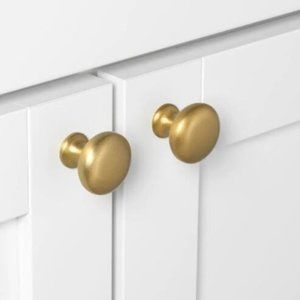 GlideRite 1-1/8" Dia Satin Gold Classic Round Cabinet Knobs (10-Pack)